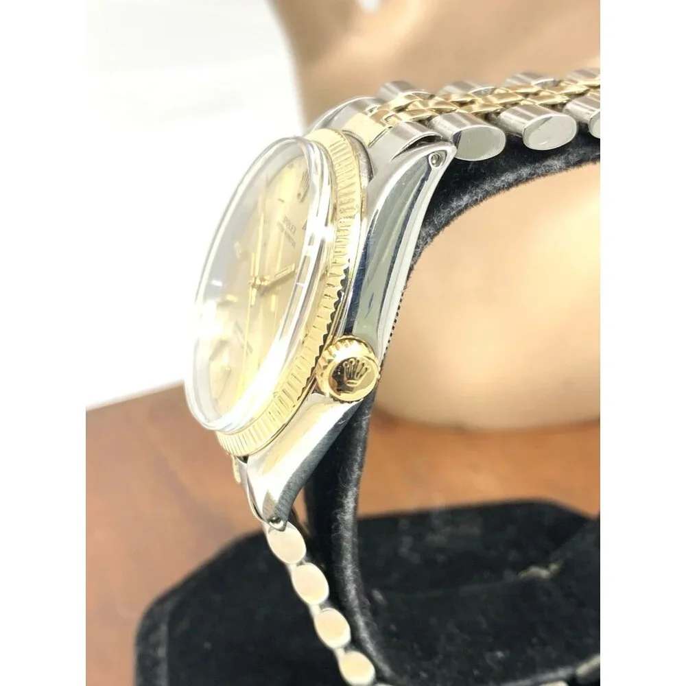 Rolex Oyster Perpetual Men's Watch 1005 Swiss Automatic Vintage 1969 2-Tone 34mm